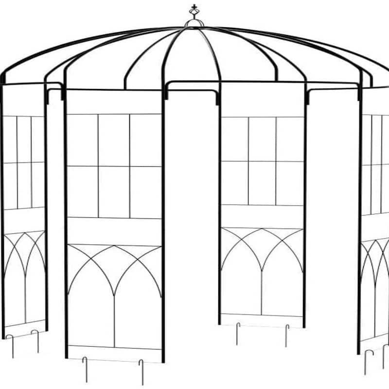8.8ft Wrought Iron Pavilion Climbing Planter