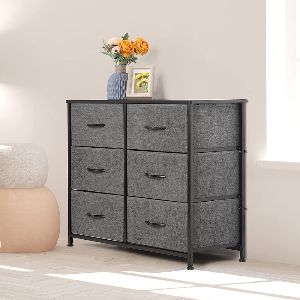Wide Dresser Storage with 6 Drawers