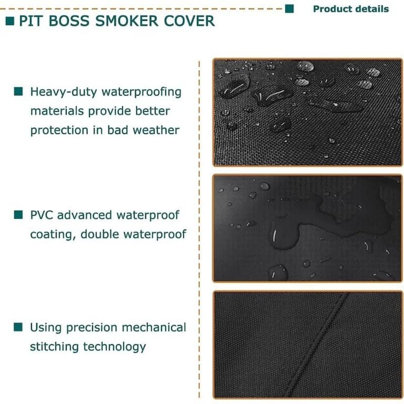 Pellet Electric Smoker Cover -Waterproof Fade Resistant Square Vertical Heavy Duty UV Resistant - 27"x 27"x 49"