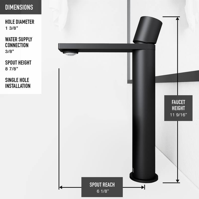VIGO Gotham 12" H Single Handle Single Hole Bathroom Vessel Faucet