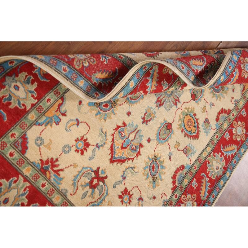 Kazak Area Rug Hand-Knotted Traditional Wool Carpet - 3'9"x 6'1"