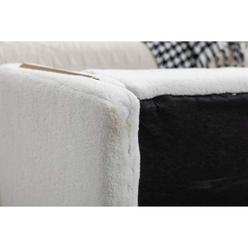 Velvet Fabric Storage Bench Bedroom Bench With Gold Metal Trim Strip For Living Room Bedroom