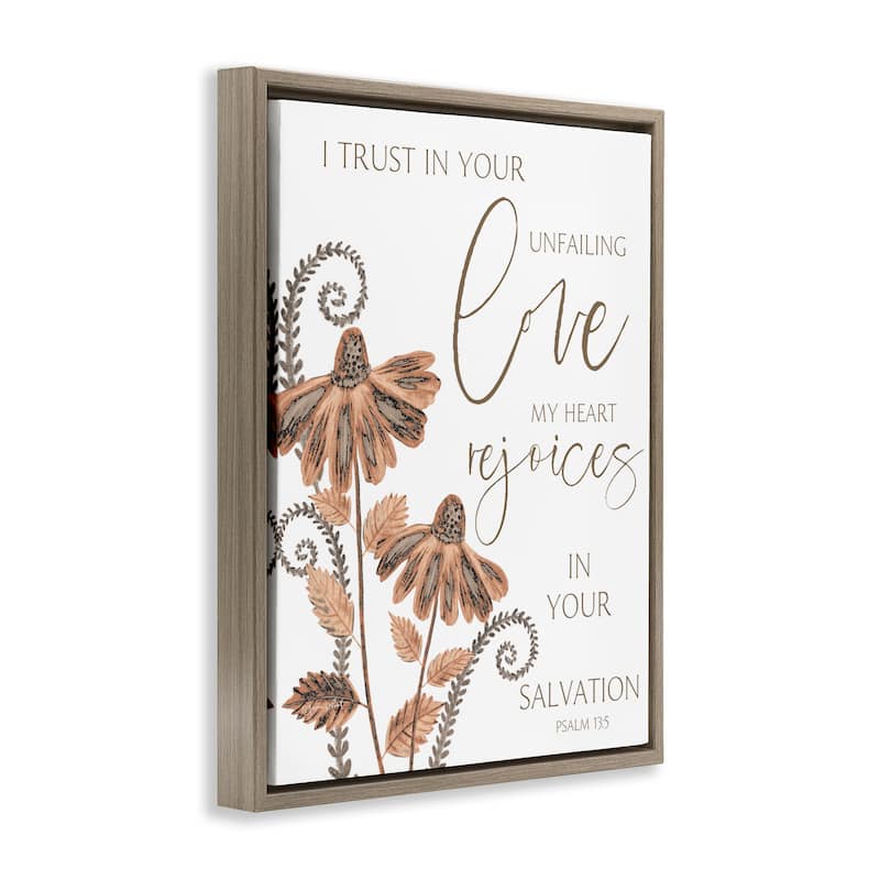 Stupell Trust In Your Unfailing Love Framed Floater Canvas Wall Art Design By Annie LaPoint