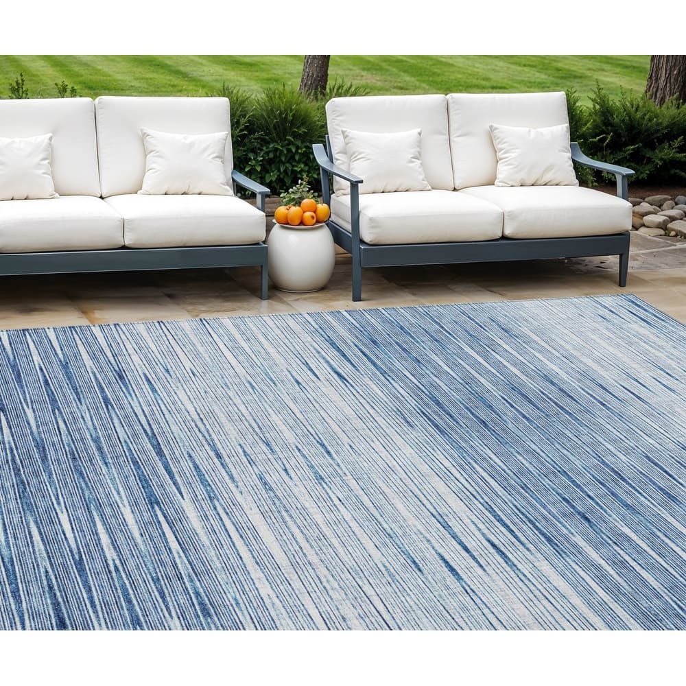 HomeRoots Abstract Transitional Rectangle Outdoor Rug