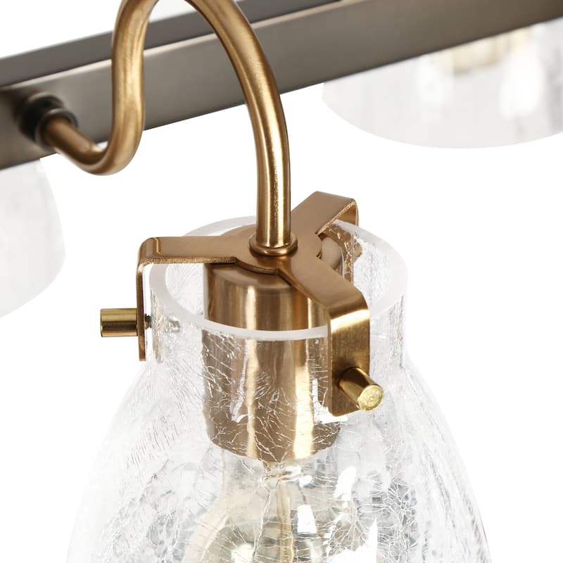 Modern 8-Light Rectangle Chandelier Glass Kitchen Island Lights - Black Nickel&Electroplated Copper - L37.4"xW17"xH8.7"