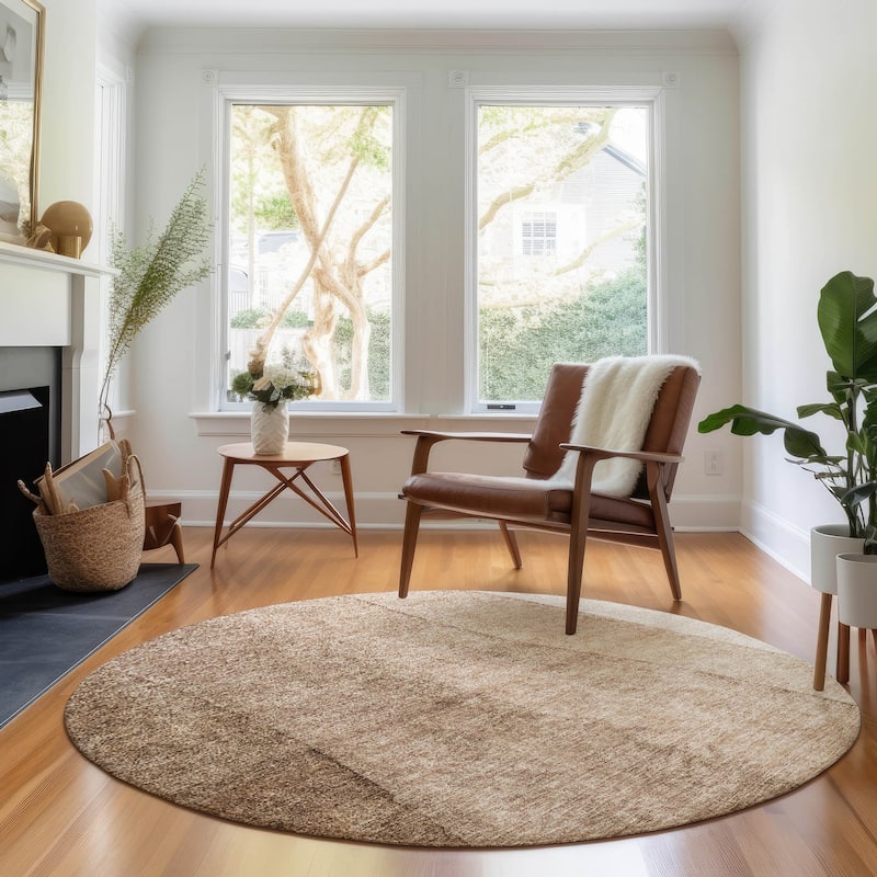 Premium Washable Super Soft Chunky Ombre Mayfield Rug - Brown - 8' x 8' - Round