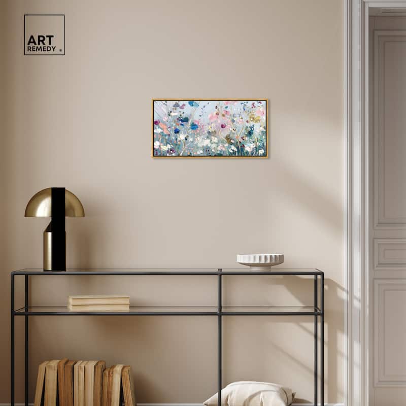 Art Remedy Blue Forest Ii Framed Floral Fine 1 Piece Canvas Wall Art