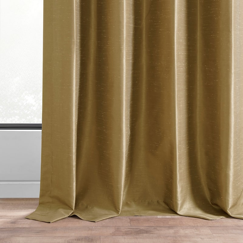 Exclusive Fabrics Textured Dupioni Faux Silk 108-inch Blackout Grommet Curtain (1 Panel) - 50 x 108