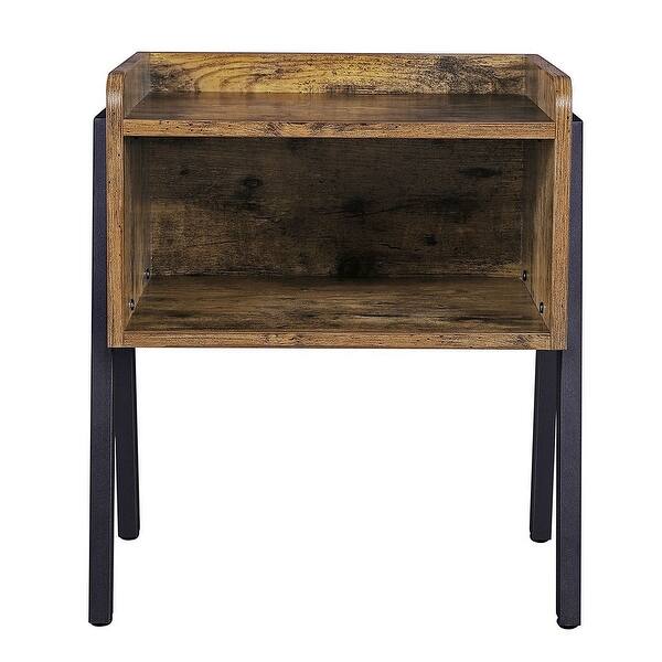 Shop Modern Stacking Open Shelf Nightstand End Table In Medium Brown Wood Finish Overstock 30708477