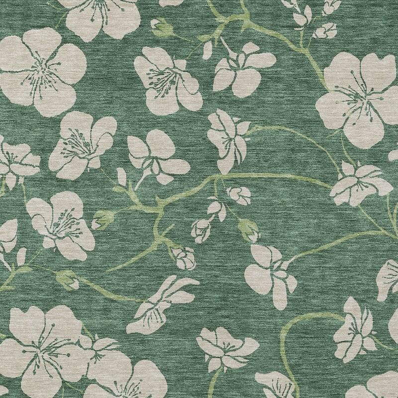 HomeRoots Floral Transitional Rectangle Outdoor Rug