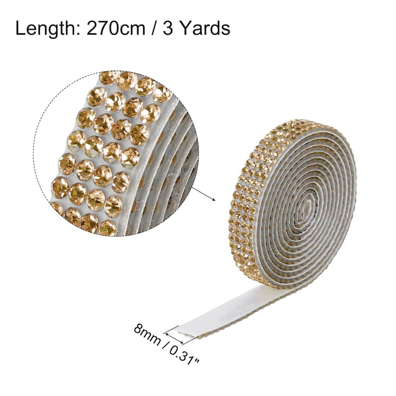 3Roll 3 Yards 8mm Diamond Ribbon White - Light Beige - 8mm