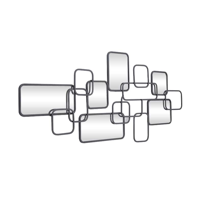 Metal Geometric Wall Mirror - Black - CosmoLiving by Cosmopolitan