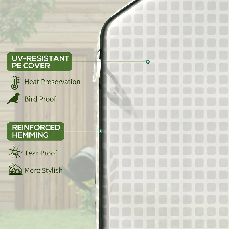 Portable Greenhouse, Water/UV Resistant Walk-In Small Outdoor Greenhouse with 2 Tier U-Shaped Flower Rack Shelves