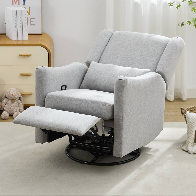 Wingback Swivel Rocker Recliner Chair, Glider Rocker Recliner, Rocking Chair Nursery for Living Room Bedroom Apartment