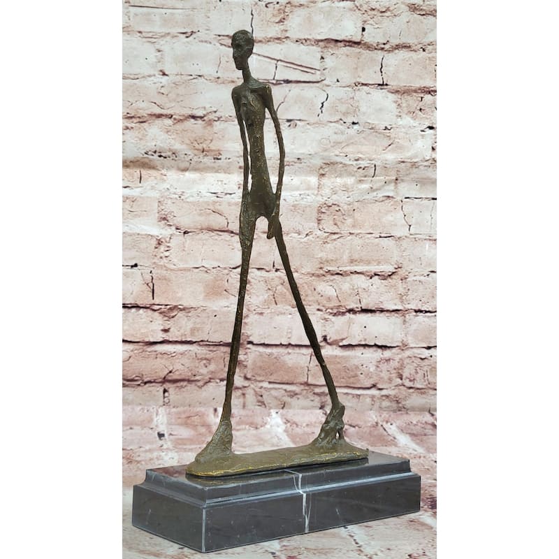 Walking Man Bronze Sculpture – Giacometti Style Modern Art