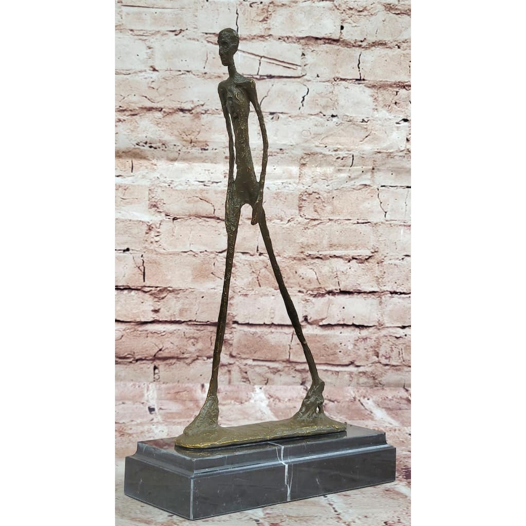 Walking Man Bronze Sculpture – Giacometti Style Modern Art