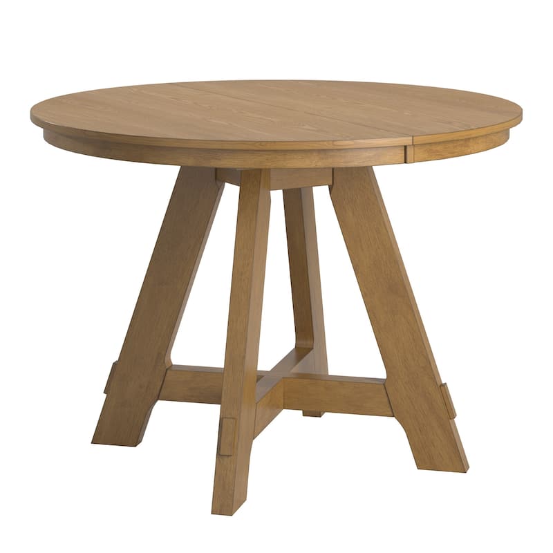 Harstad Wood Finish Extendable Round Dining Table by iNSPIRE Q Modern - Oak Wash
