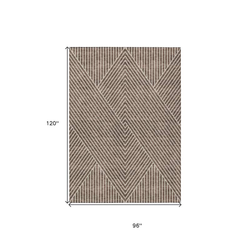 HomeRoots Geometric Transitional Rectangle Outdoor Rug