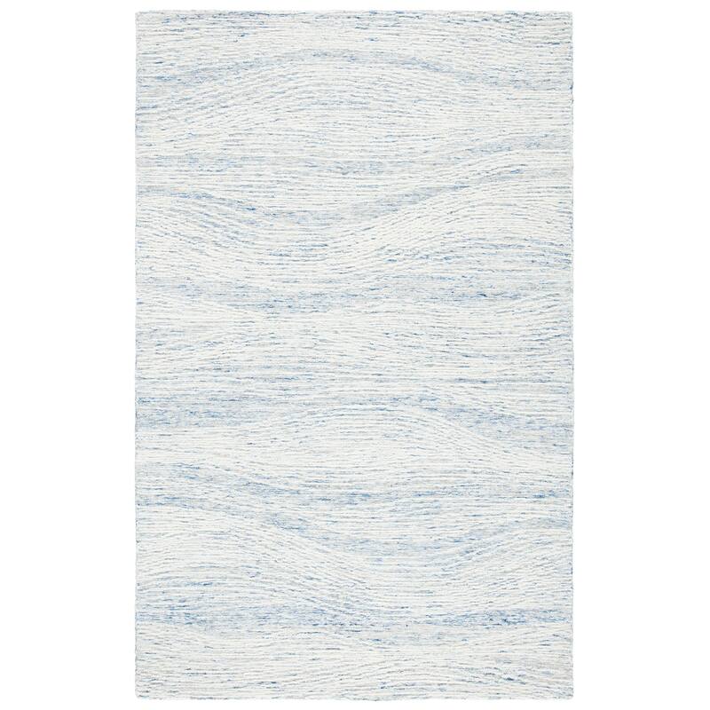SAFAVIEH Handmade Metro Fetnete Modern Abstract Wool Rug - 5' x 8' - Light Blue/Ivory