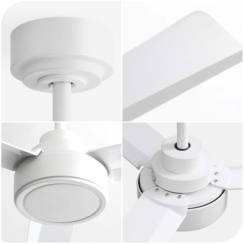 52" Ceiling Fan Without Light with Remote Control ,3 ABS Blades Farmhouse Ceiling Fan 6-speed Reversible DC Motor