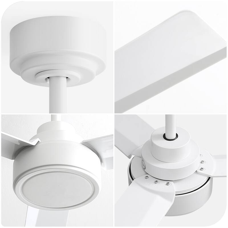 Cusp Barn 52-inch Modern Farmhouse Ceiling Fan Without Light, 6-Speed Reversible 3 ABS Blades Ceiling Fan With Remote