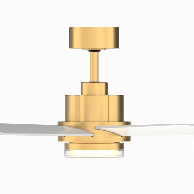 Pendry 72 inch Indoor/Outdoor Ceiling Fan with Matte White Blades - Brushed Satin Brass