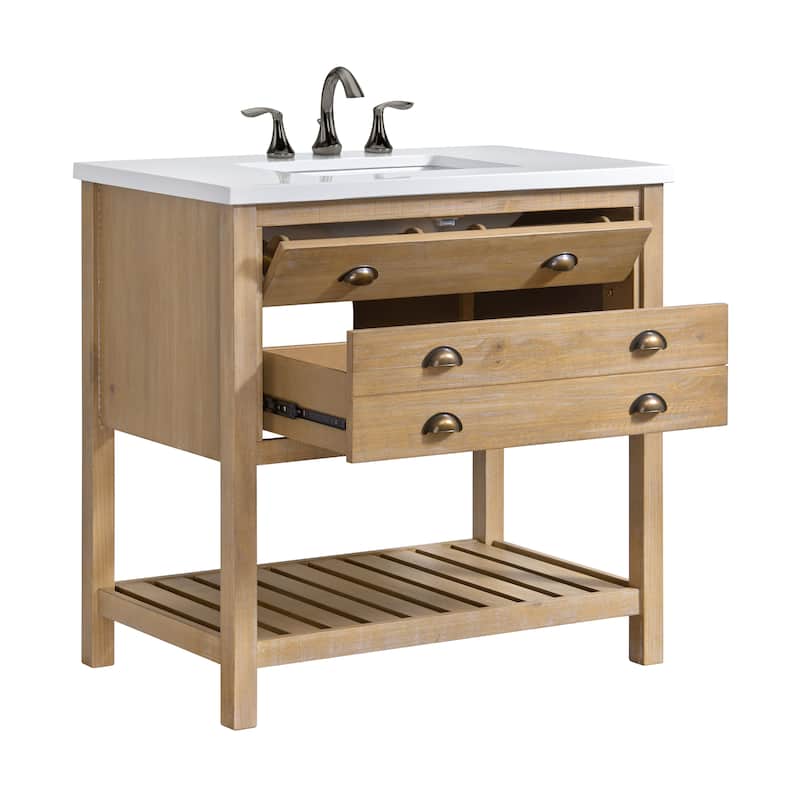 Monterey 37" Farmhouse Single Bathroom Vanity with Top