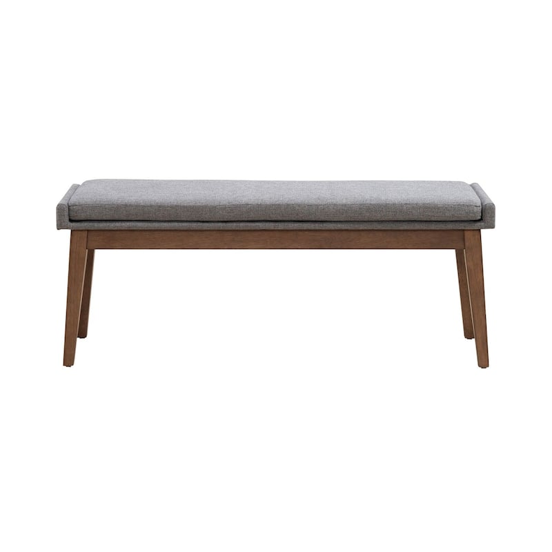 Space Savers Upholstered Dining Room Bench with Gray Linen - Width 47" x Depth 17" x Height 19"