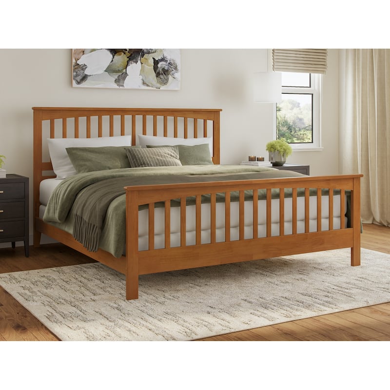 Brooklyn Foundation Bed Frame with Matching Footboard - Light Toffee - King