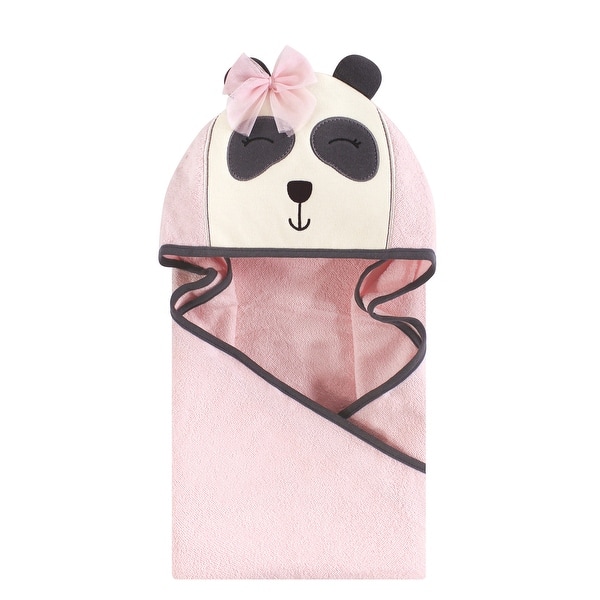slide 1 of 1, Hudson Baby Infant Girl Cotton Animal Face Hooded Towel, Miss Panda, One Size - Miss Panda - One Size One Size - Miss Panda