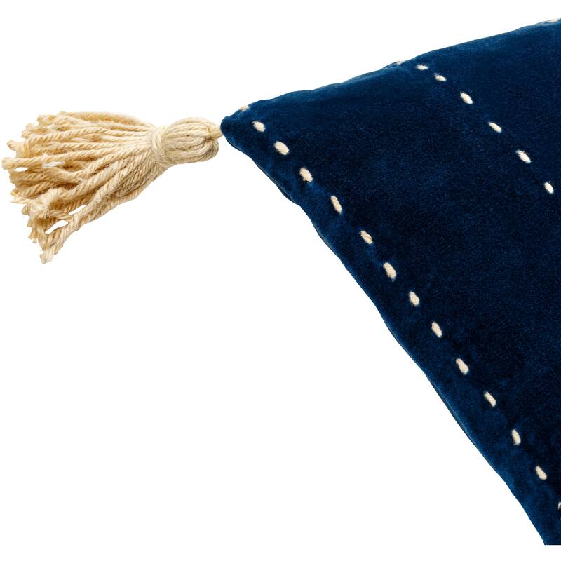 Lexy Thin Stripe Bright Lumbar Pillow with Corner Tassels