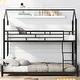 preview thumbnail 4 of 22, Nestfair Twin over Full Metal House Bunk Bed with Ladder and Slats