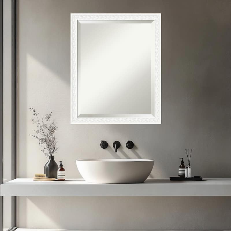 Bethany Beveled Wood Framed Bathroom Vanity Wall Mirror