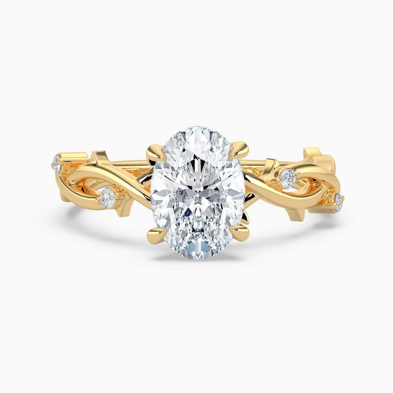 Auriya 14K Gold Lab Grown Diamond Oval Twisted Vine Engagement Ring 1.03 - 5.03ct. tw. (F-G, VS) - 5.00 carats - 9 - Yellow