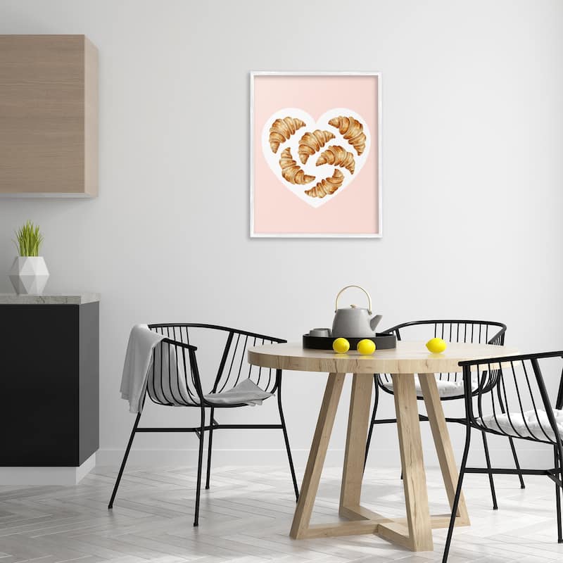 Stupell Morning Croissants in Heart Shape Framed Giclee Art Design By Lil' Rue
