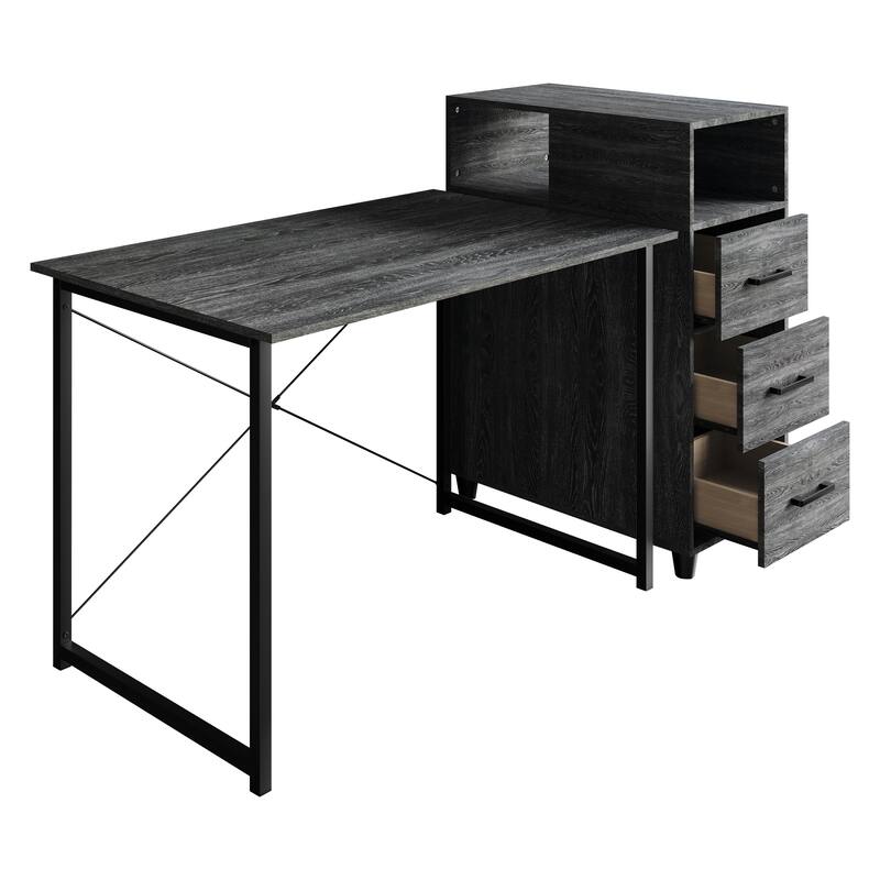 CraftPorch Shabby Chic Writing Desk with Side Cabinet