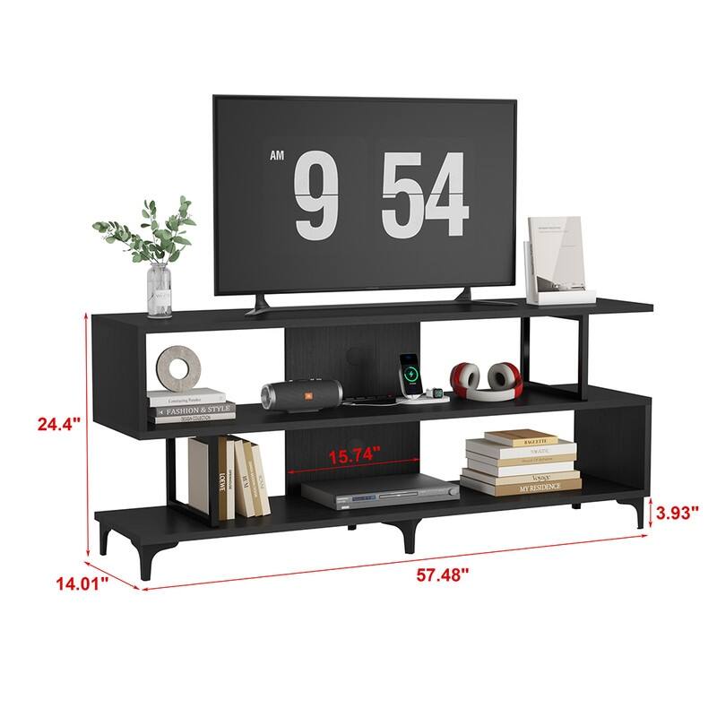 TV Stand for with Power Outlet for 65 Inch TV - 58 inches