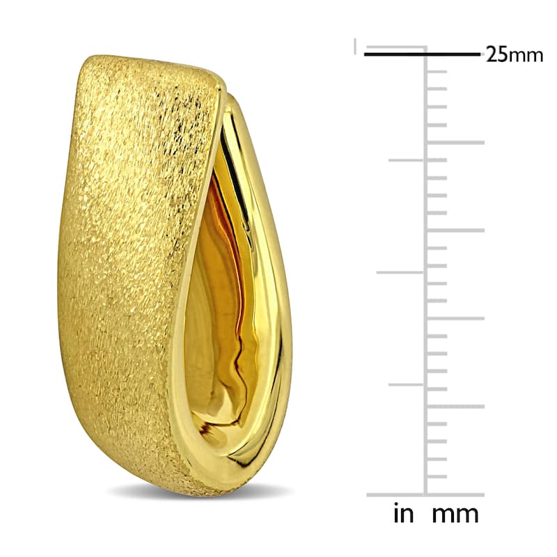 Miadora 25mm Hoop Satin Finish Earrings in 14K Yellow Gold