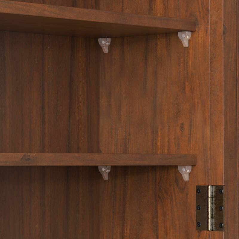 24.8"Glass Door Wall Cabinet with 3 Tiers of Storage with Towel Rack