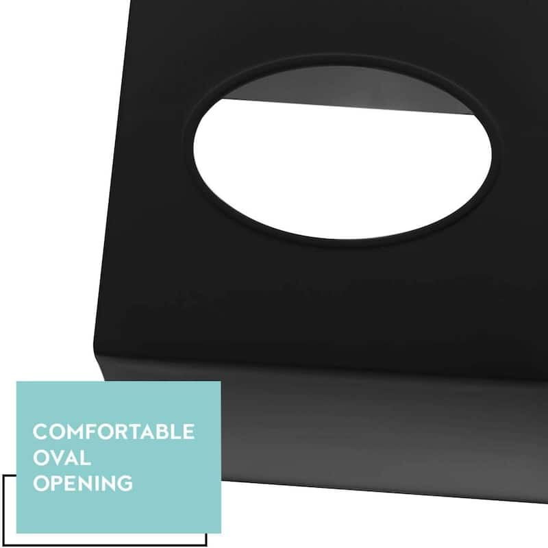 DWËLLZA HOME Black Tissue Box Cover Square Set of 2