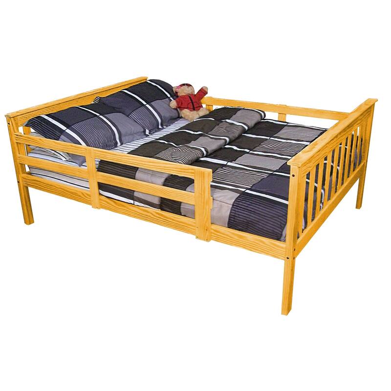 Pine Full Mission Bed with Safety Rails - Honey Stain