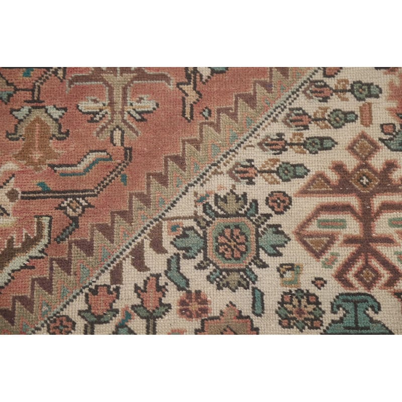 Handmade Geometric Tabriz Persian Vintage Rug Oriental Wool Carpet - 9'10" x 12'7"