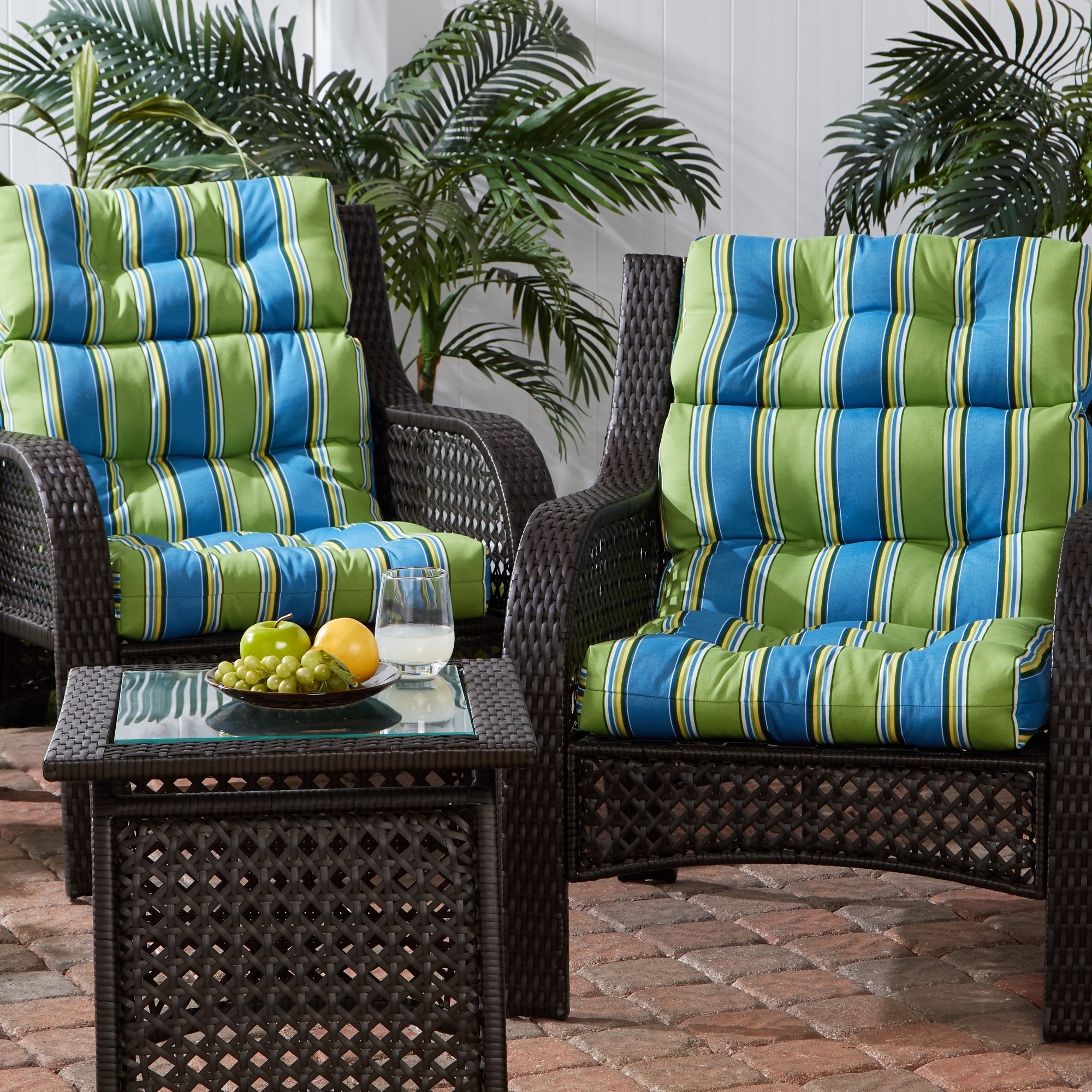 Patio Chair Cushions 44 Inch Outdoor Cushion Cayman Stripe 44-in X