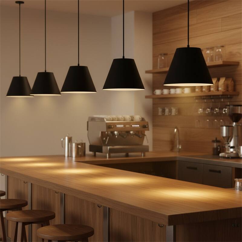 16" Diameter Integrated LED Black Pendant