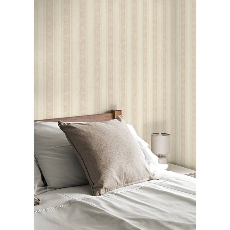 Seabrook Designs Donnington Floral Stripe Unpasted Wallpaper