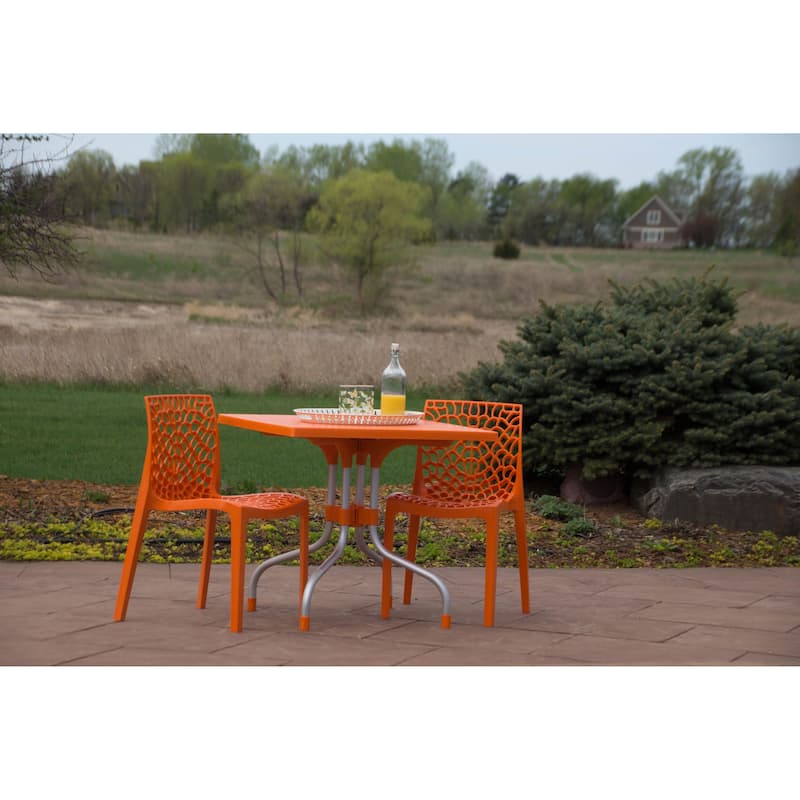 Lyra Square Table and Karissa Patio Chairs 5-Piece Outdoor Lounge Set