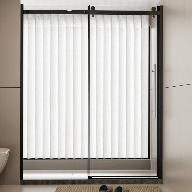Tempered Glass Frameless Single Sliding Shower Door with 1/4" Thick