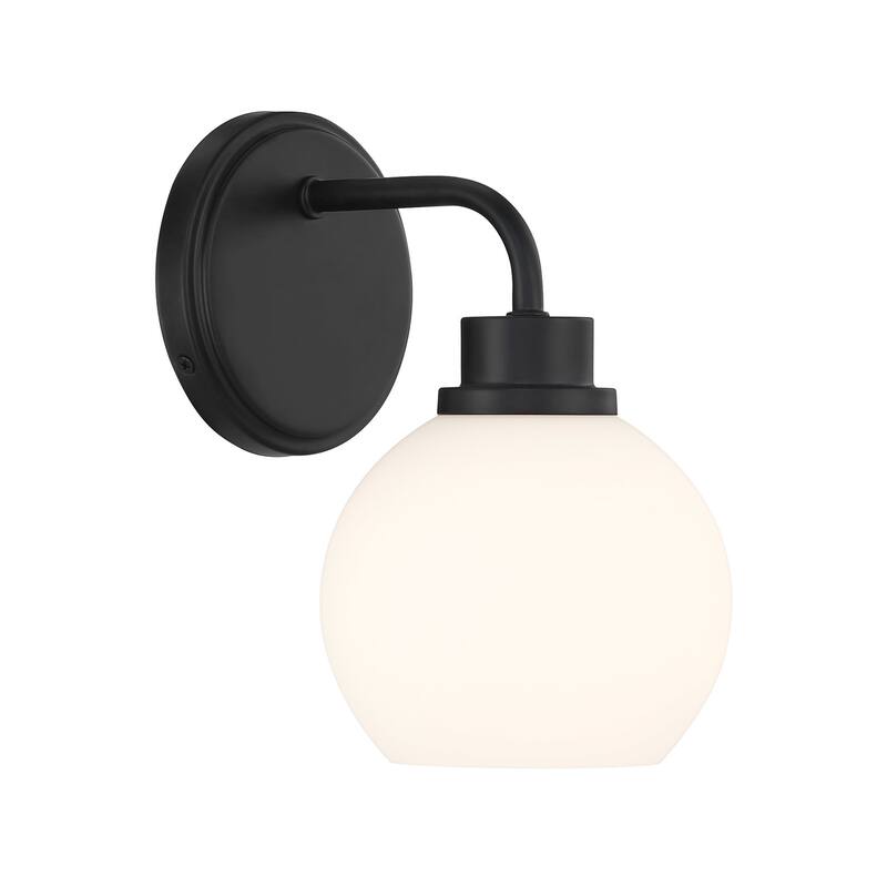 Bellevue SHWS26756 Meridian 10" Tall Bathroom Sconce with Opal Glass - Matte Black