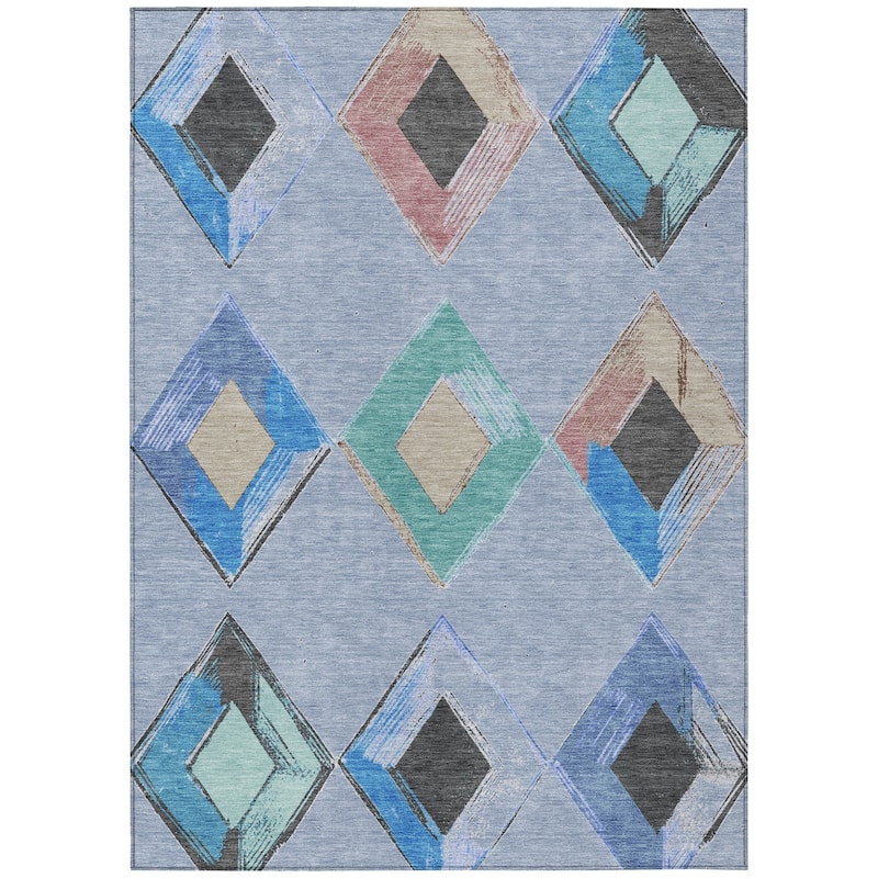 HomeRoots Geometric Transitional Rectangle Outdoor Rug