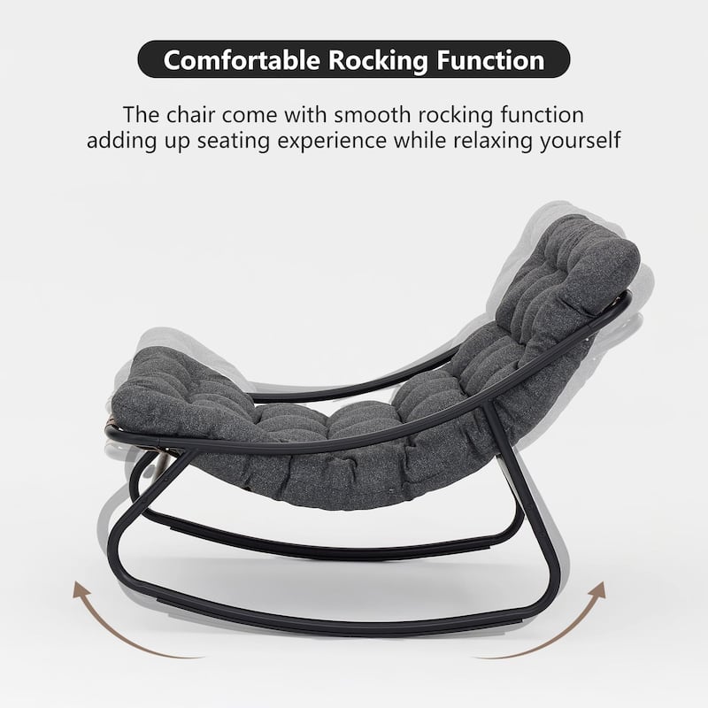 Modern Indoor Outdoor Rocking Chair with Cushion